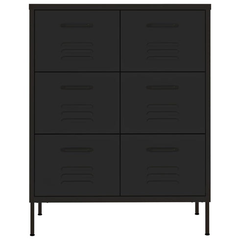 Lady Jillian -  Drawer Cabinet Black 80x35x101,5 cm Steel